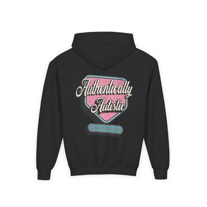 Youth "Authentically Autistic" Unisex Hoodie | Autism & Neurodiversity Advocacy Hooded Sweatshirt