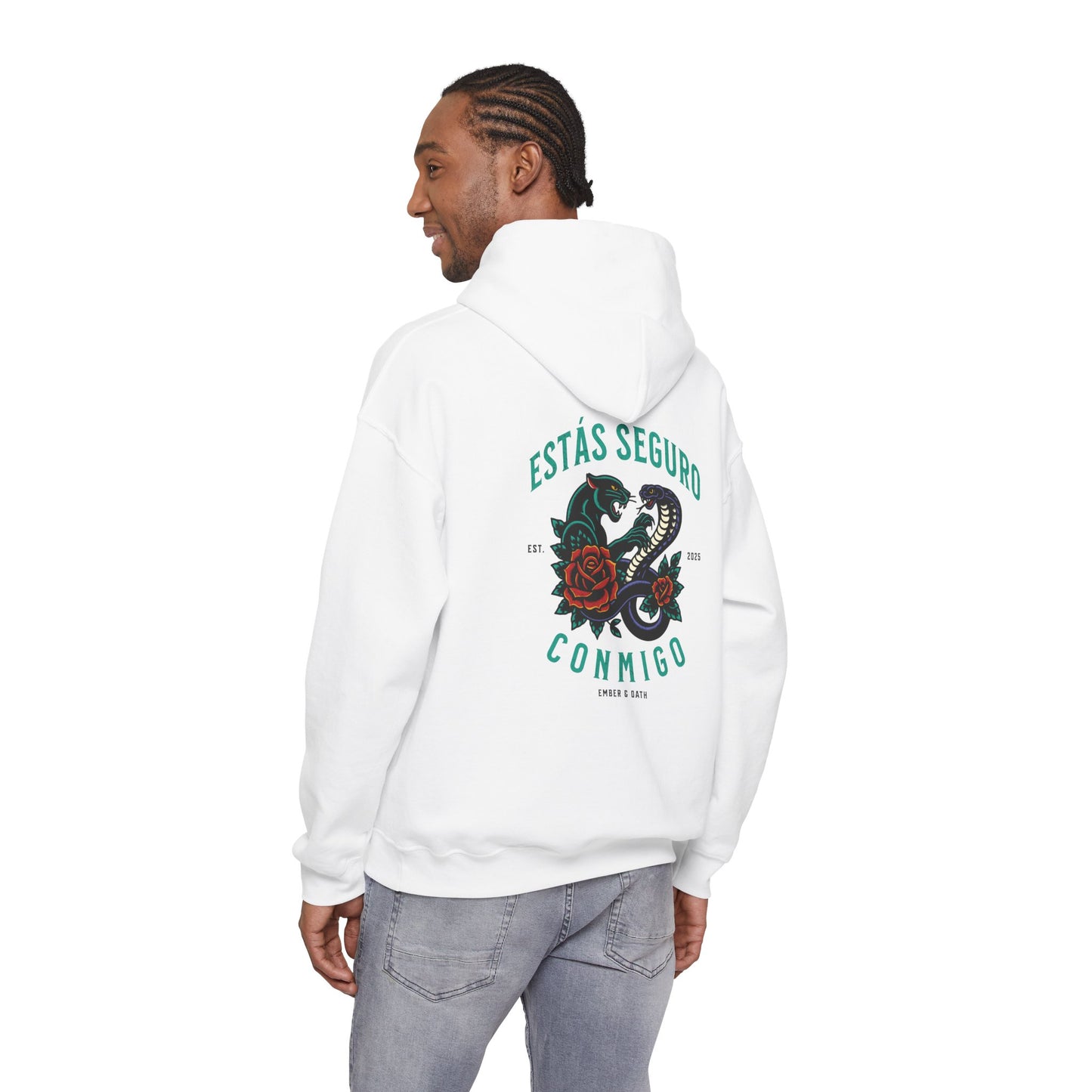 You Are Safe With Me Unisex Hoodie | Estás Seguro Conmigo Hooded Sweatshirt | Immigrant Rights & Solidarity Collection