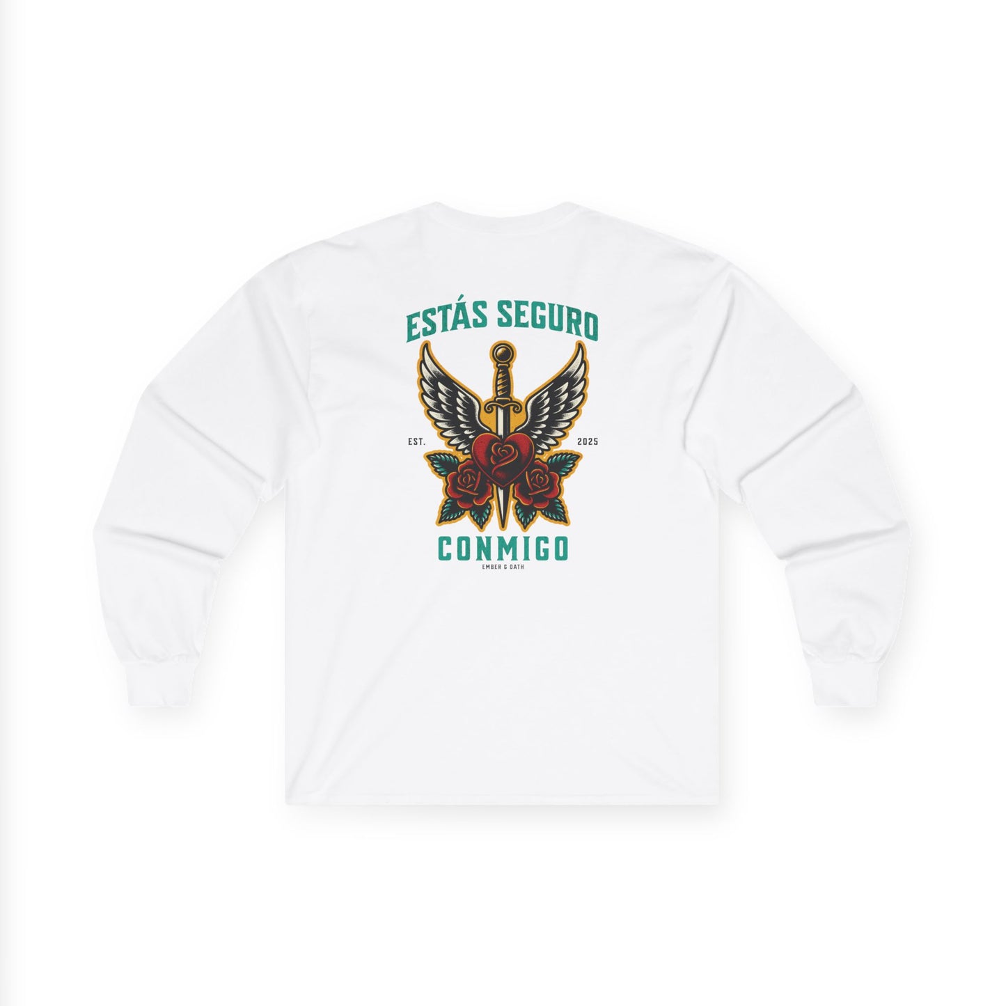 You Are Safe With Me Sword Unisex Long Sleeve Tee | Estás Seguro Conmigo Shirt | Immigrant Rights & Solidarity Collection