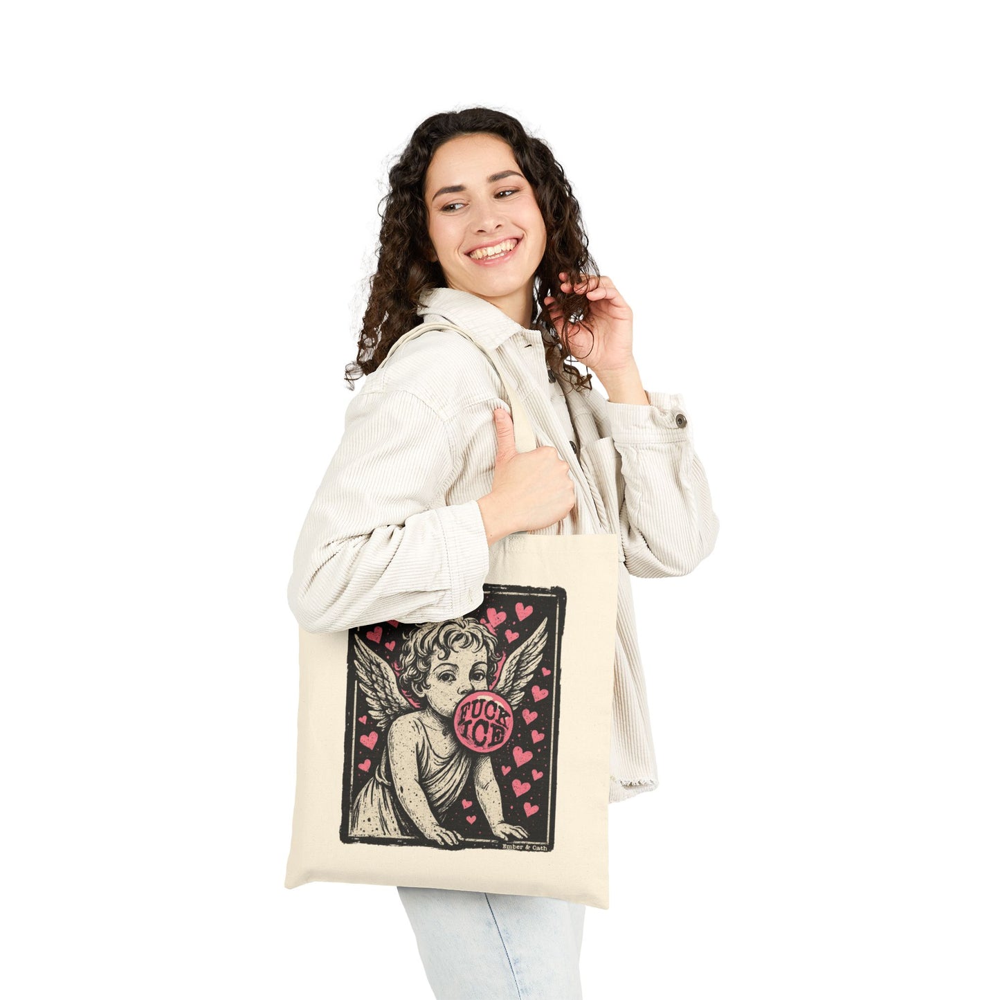 F**K ICE Canvas Tote | Anti-ICE Bag | The Collective Flame Fund Collection