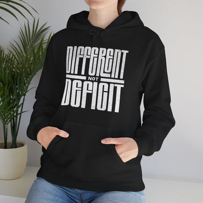 "Different Not Deficit" Unisex Hoodie | Autism & Neurodiversity Advocacy Hooded Sweatshirt