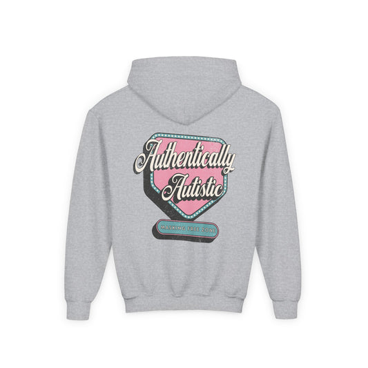 Youth "Authentically Autistic" Unisex Hoodie | Autism & Neurodiversity Advocacy Hooded Sweatshirt