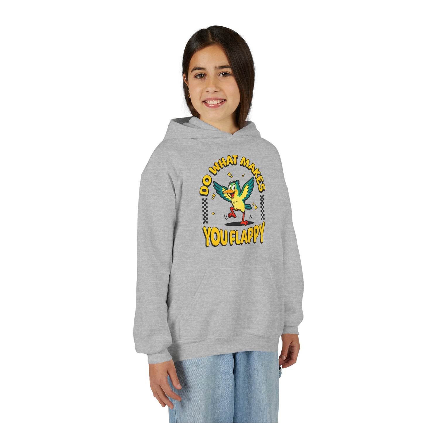Youth "Do What Makes You Flappy" Unisex Hoodie | Autism & Neurodiversity Advocacy hooded sweatshirt