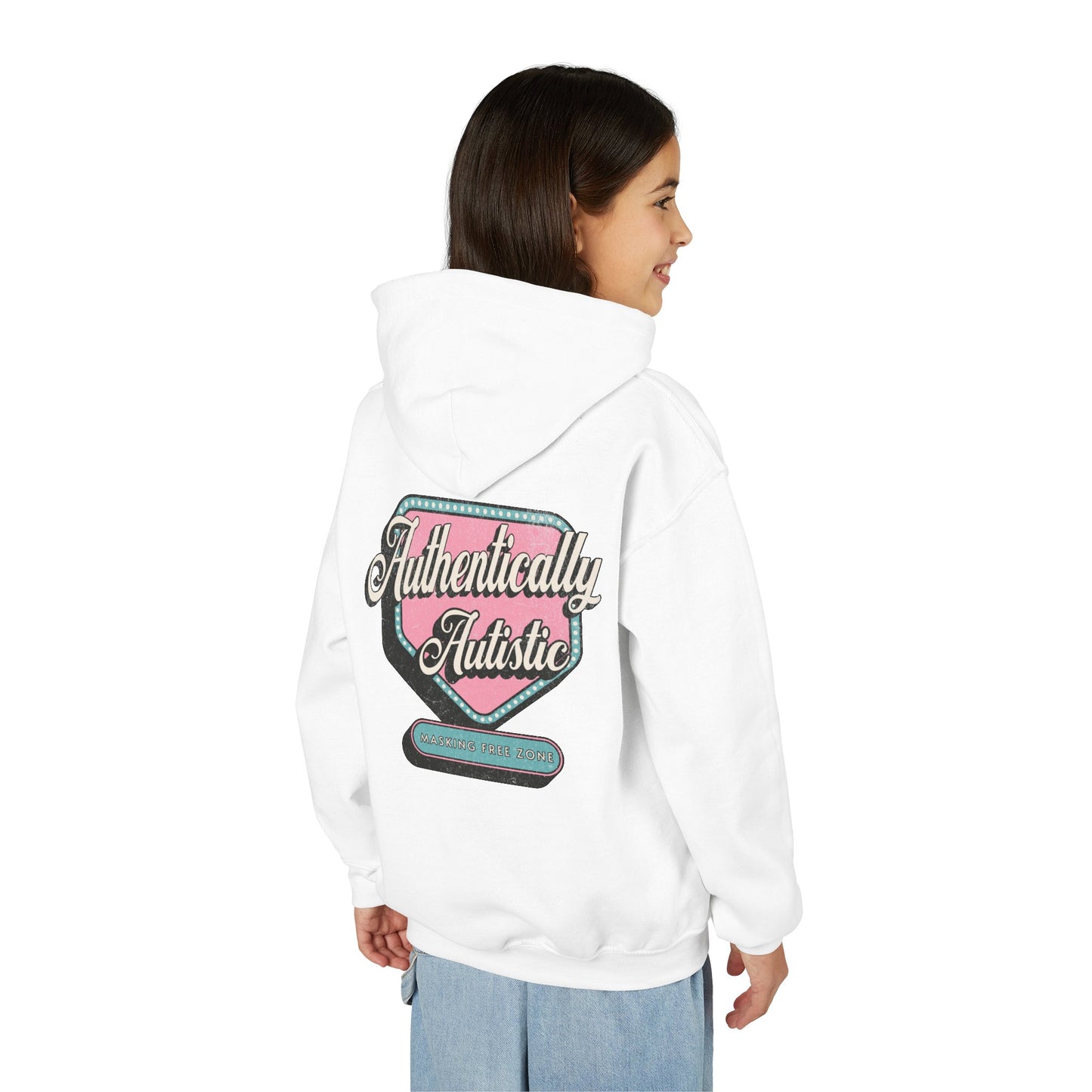 Youth "Authentically Autistic" Unisex Hoodie | Autism & Neurodiversity Advocacy Hooded Sweatshirt