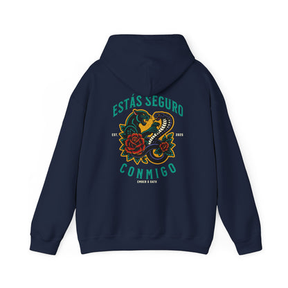 You Are Safe With Me Unisex Hoodie | Estás Seguro Conmigo Hooded Sweatshirt | Immigrant Rights & Solidarity Collection