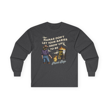Mama's Don't Let Your Babies Grow Up To Be Proud Boys Unisex Long Sleeve Tee | Anti-Fascist Shirt | The Collective Flame Fund Collection