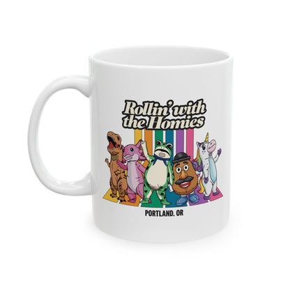 Rollin' with the Homies Coffee Mug | Portland Anti-ICE Inflatable Resistance Cup | Firestarter Fund Collection