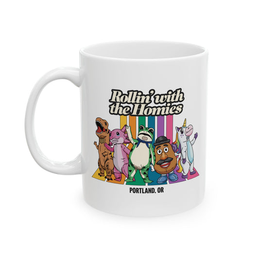 Rollin' with the Homies Coffee Mug | Portland Anti-ICE Inflatable Resistance Cup | Firestarter Fund Collection