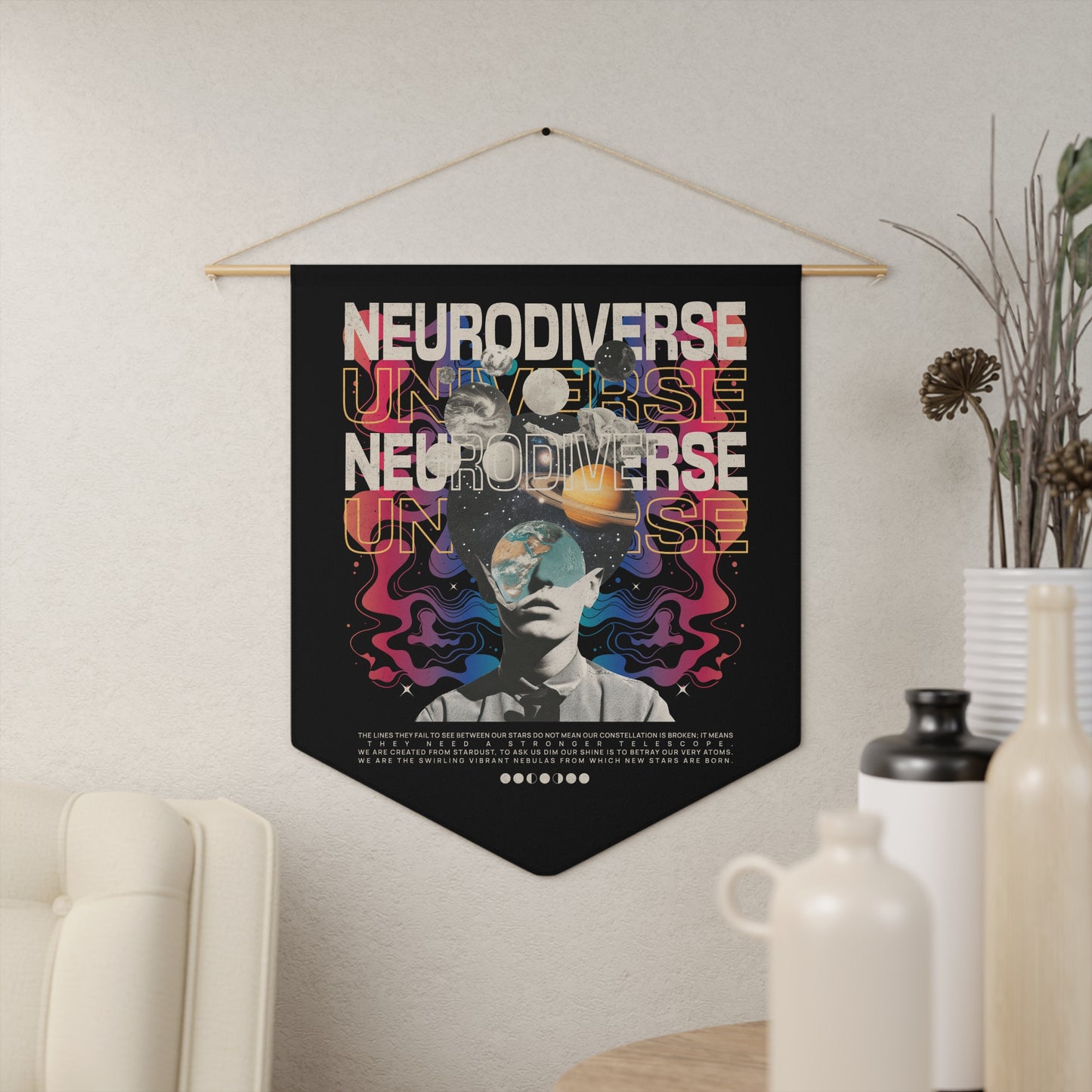 Neurodiverse Universe Wall Pennant | Autism & Neurodiversity Advocacy Wall Art