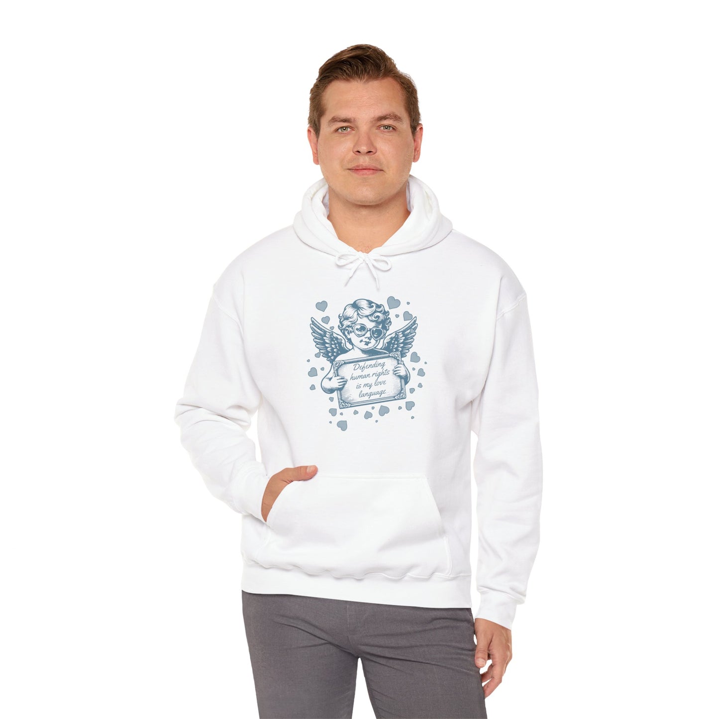Defending Humans Rights Is My Love Language Unisex Hoodie | Valentine's Day Activism Hooded Swatshirt | The Collective Flame Fund Collection
