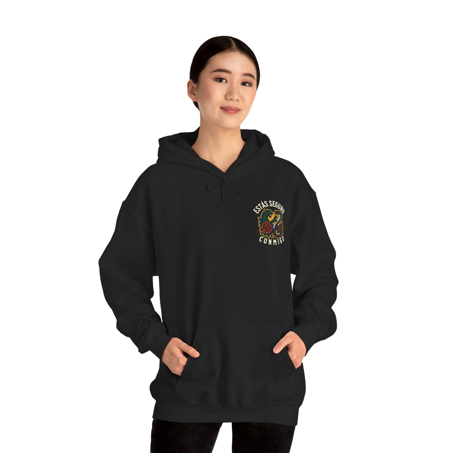 You Are Safe With Me Unisex Hoodie | Estás Seguro Conmigo Hooded Sweatshirt | Immigrant Rights & Solidarity Collection