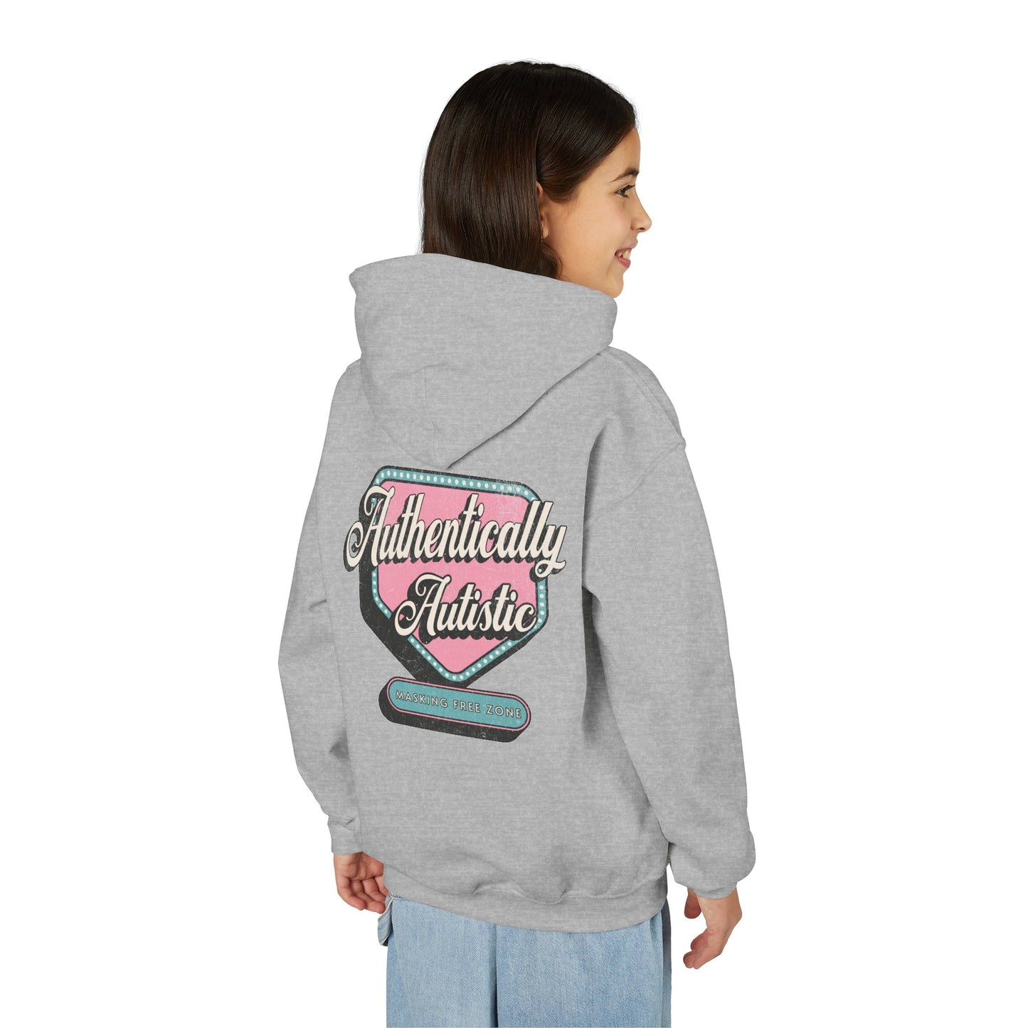 Youth "Authentically Autistic" Unisex Hoodie | Autism & Neurodiversity Advocacy Hooded Sweatshirt