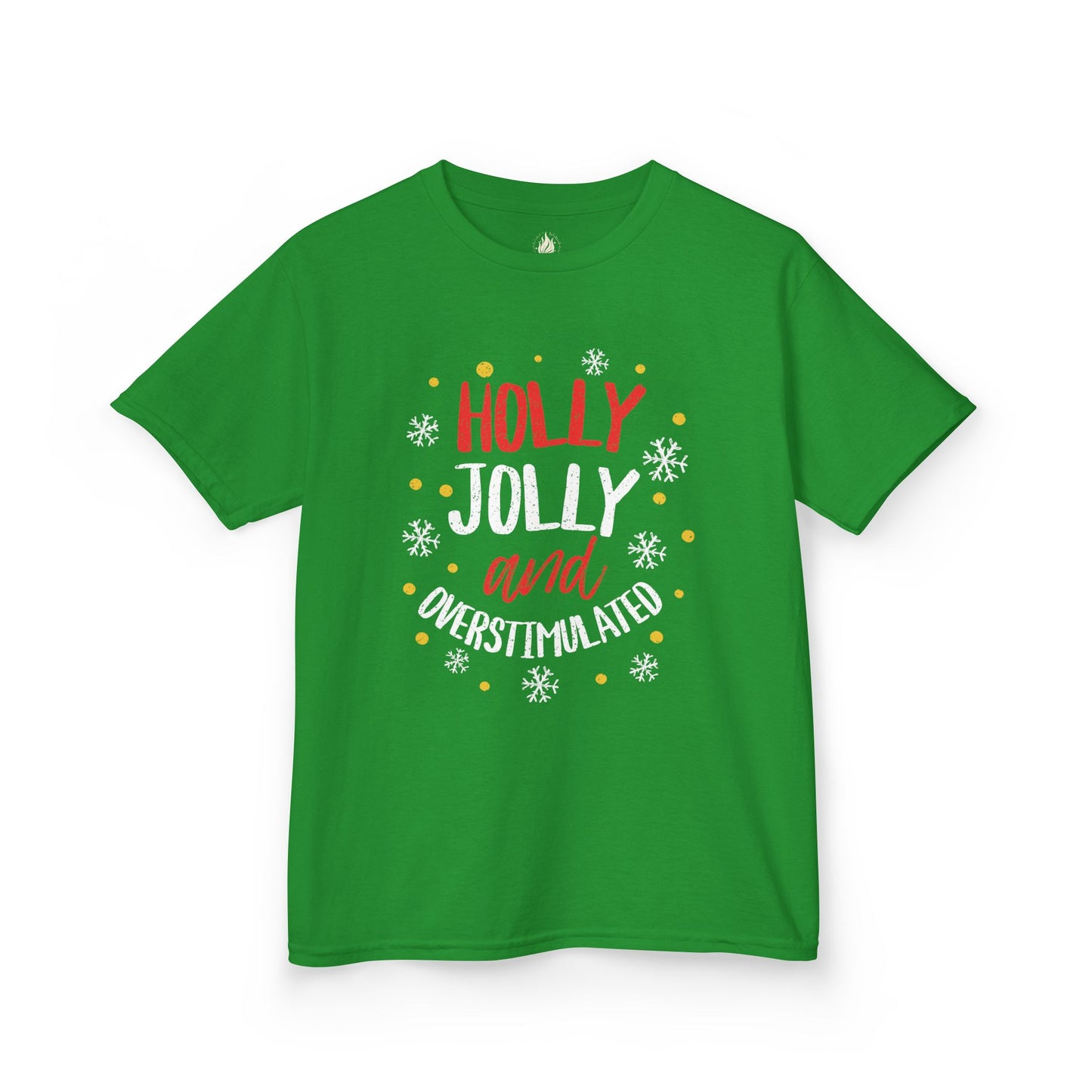 Youth Holly Jolly Unisex Tee | Funny Christmas Shirt for the Overstimulated