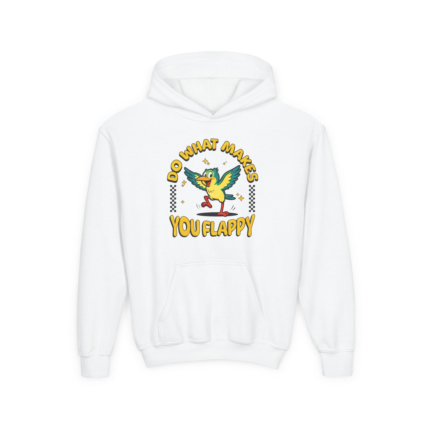 Youth "Do What Makes You Flappy" Unisex Hoodie | Autism & Neurodiversity Advocacy hooded sweatshirt