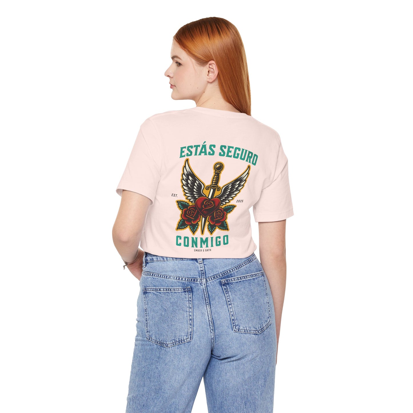 You Are Safe With Me Sword Unisex Tee | Estás Seguro Conmigo Shirt | Immigrant Rights & Solidarity Collection