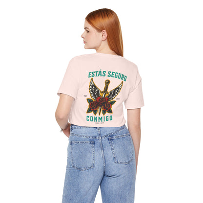 You Are Safe With Me Sword Unisex Tee | Estás Seguro Conmigo Shirt | Immigrant Rights & Solidarity Collection