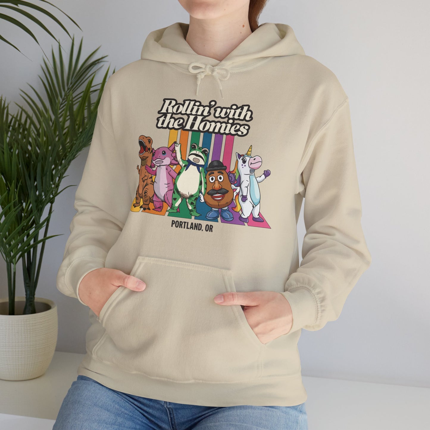 Rollin' with the Homies Unisex Hoodie | Portland Anti-ICE Inflatable Resistance Hooded Sweatshirt | Firestarter Fund Collection