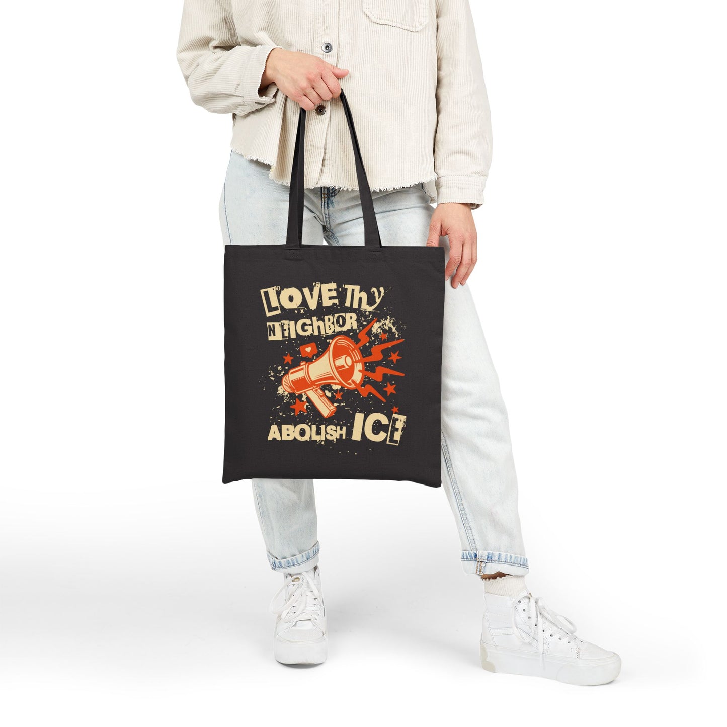 Love Thy Neighbor Tote | Abolish ICE Bag | The Collective Flame Fund Collection