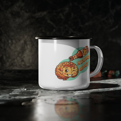 "Neurospicy" Enamel Camping Mug | Autism & Neurodiversity Coffee Cup