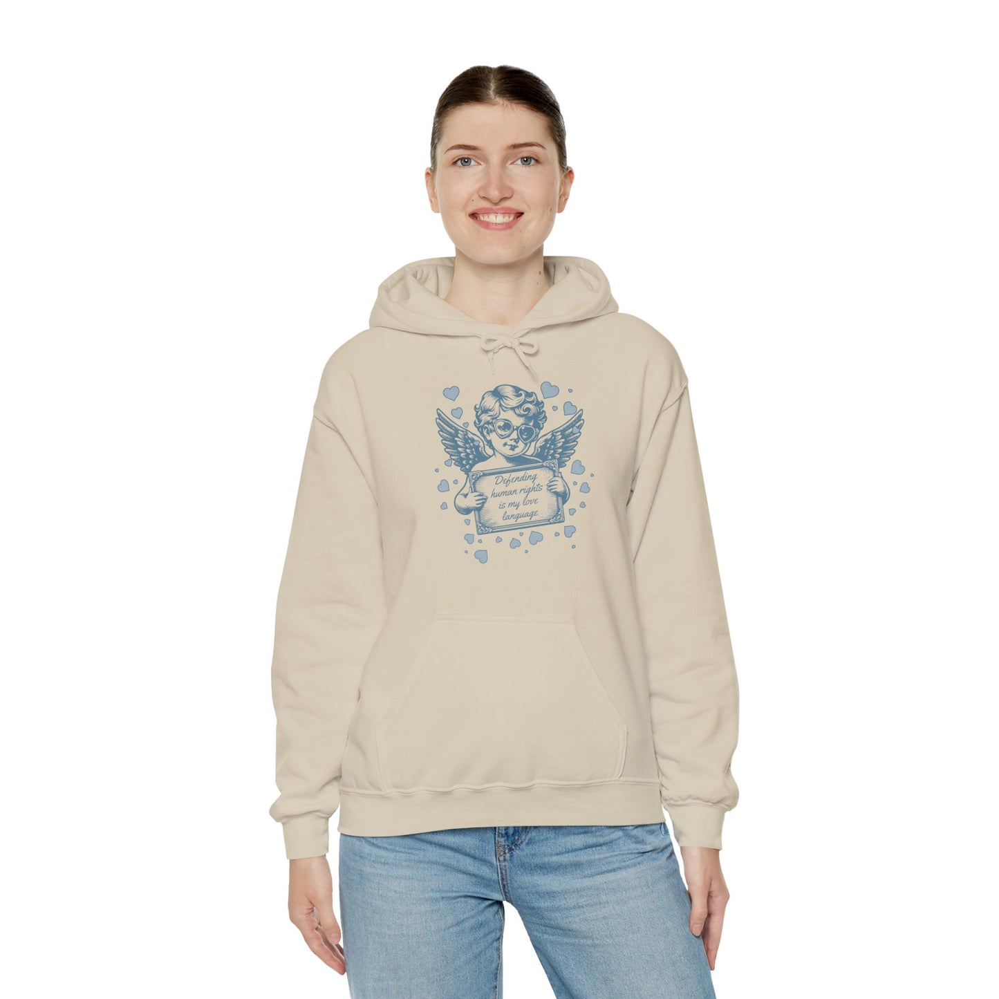 Defending Humans Rights Is My Love Language Unisex Hoodie | Valentine's Day Activism Hooded Swatshirt | The Collective Flame Fund Collection