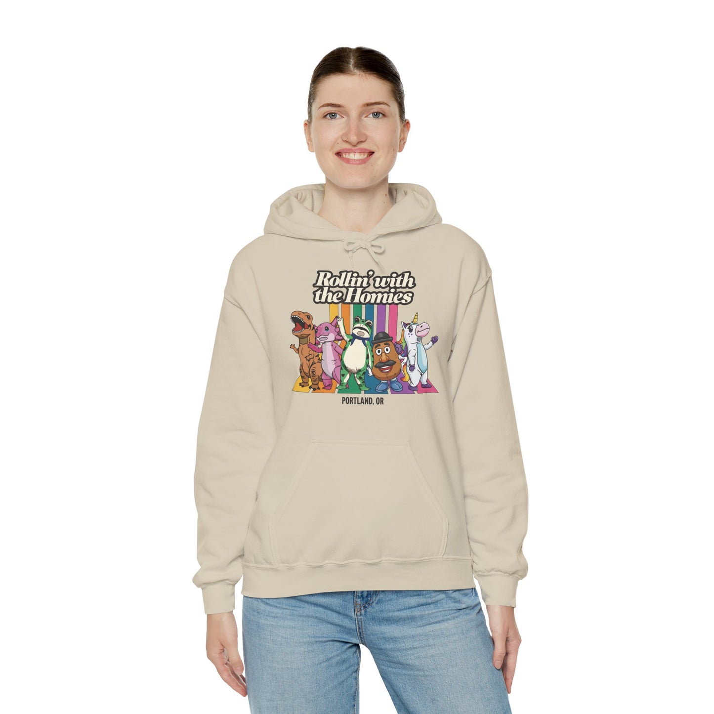 Rollin' with the Homies Unisex Hoodie | Portland Anti-ICE Inflatable Resistance Hooded Sweatshirt | Firestarter Fund Collection