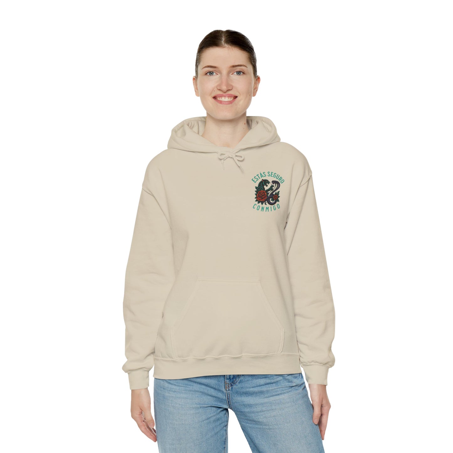 You Are Safe With Me Unisex Hoodie | Estás Seguro Conmigo Hooded Sweatshirt | Immigrant Rights & Solidarity Collection