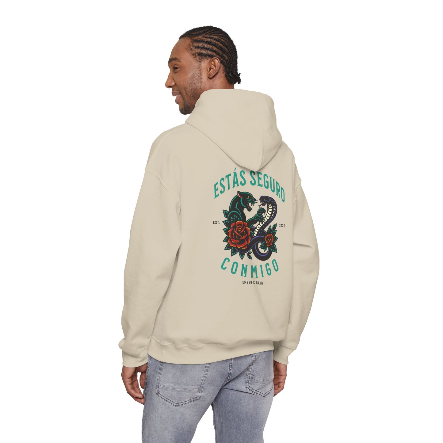You Are Safe With Me Unisex Hoodie | Estás Seguro Conmigo Hooded Sweatshirt | Immigrant Rights & Solidarity Collection