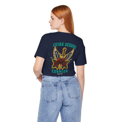 You Are Safe With Me Sword Unisex Tee | Estás Seguro Conmigo Shirt | Immigrant Rights & Solidarity Collection