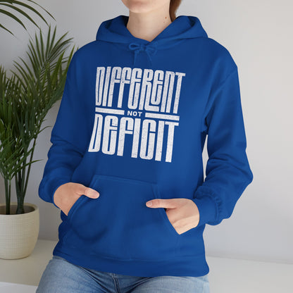 "Different Not Deficit" Unisex Hoodie | Autism & Neurodiversity Advocacy Hooded Sweatshirt