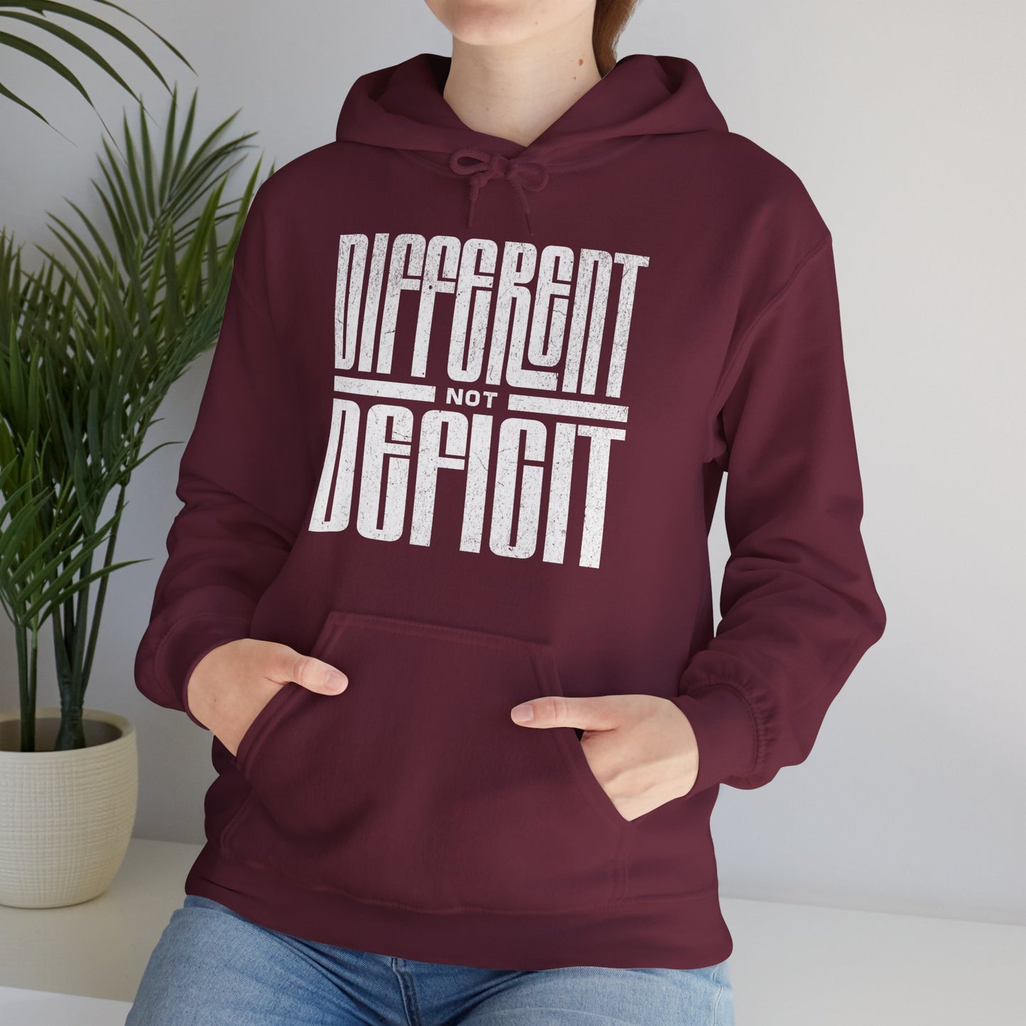 "Different Not Deficit" Unisex Hoodie | Autism & Neurodiversity Advocacy Hooded Sweatshirt