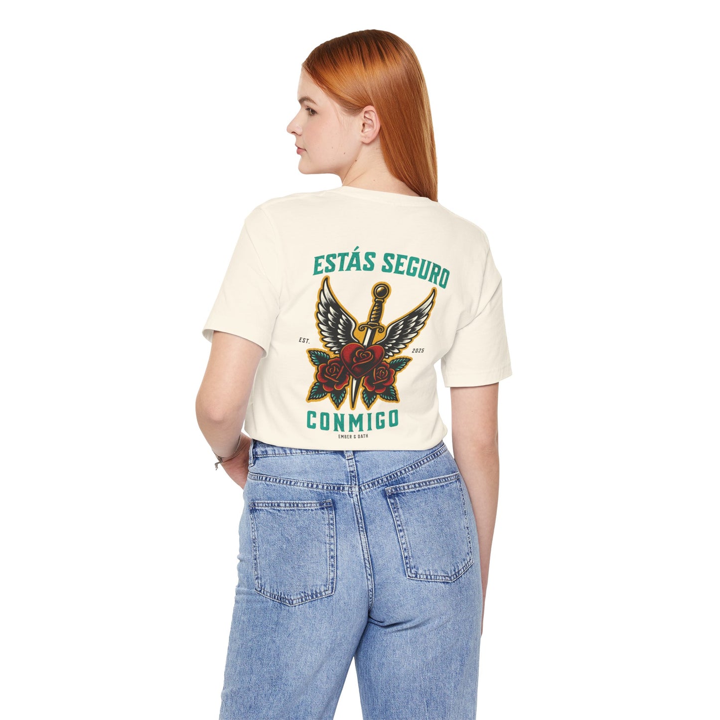 You Are Safe With Me Sword Unisex Tee | Estás Seguro Conmigo Shirt | Immigrant Rights & Solidarity Collection