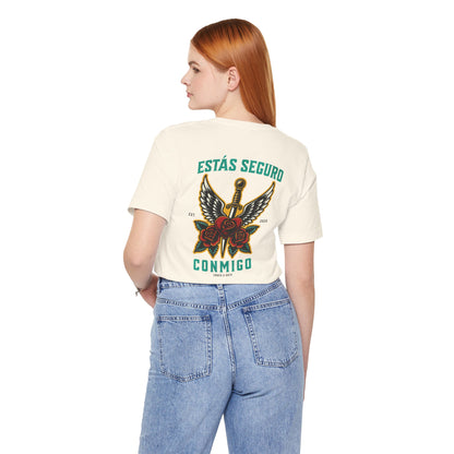 You Are Safe With Me Sword Unisex Tee | Estás Seguro Conmigo Shirt | Immigrant Rights & Solidarity Collection