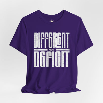 "Different Not Deficit" Unisex Tee | Autism & Neurodiversity Advocacy Shirt