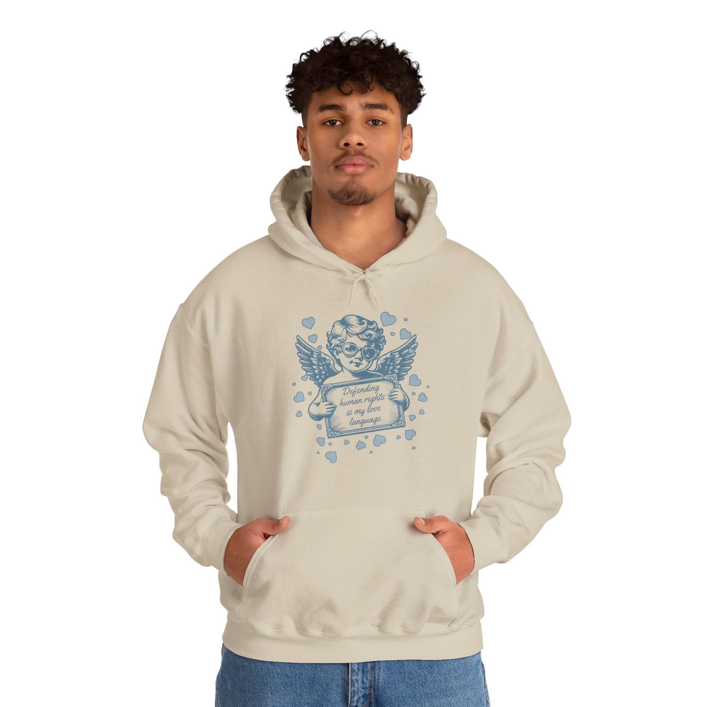 Defending Humans Rights Is My Love Language Unisex Hoodie | Valentine's Day Activism Hooded Swatshirt | The Collective Flame Fund Collection