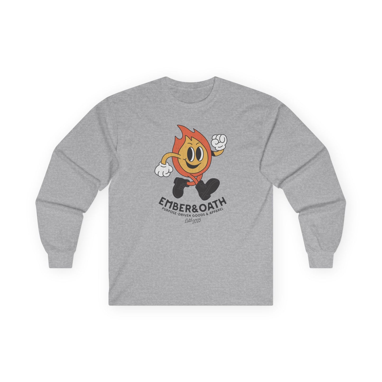 Emory Unisex Long Sleeve Tee | The Firestarter Fund Mascot Shirt