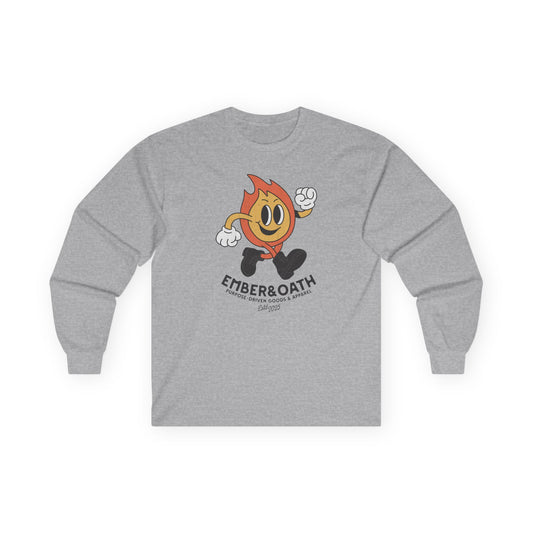 Emory Unisex Long Sleeve Tee | The Firestarter Fund Mascot Shirt