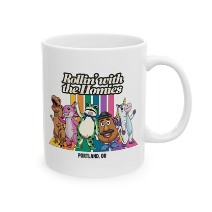 Rollin' with the Homies Coffee Mug | Portland Anti-ICE Inflatable Resistance Cup | Firestarter Fund Collection