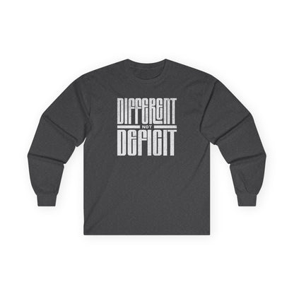 "Different Not Deficit" Unisex Long Sleeve Tee | Autism & Neurodiversity Advocacy Shirt