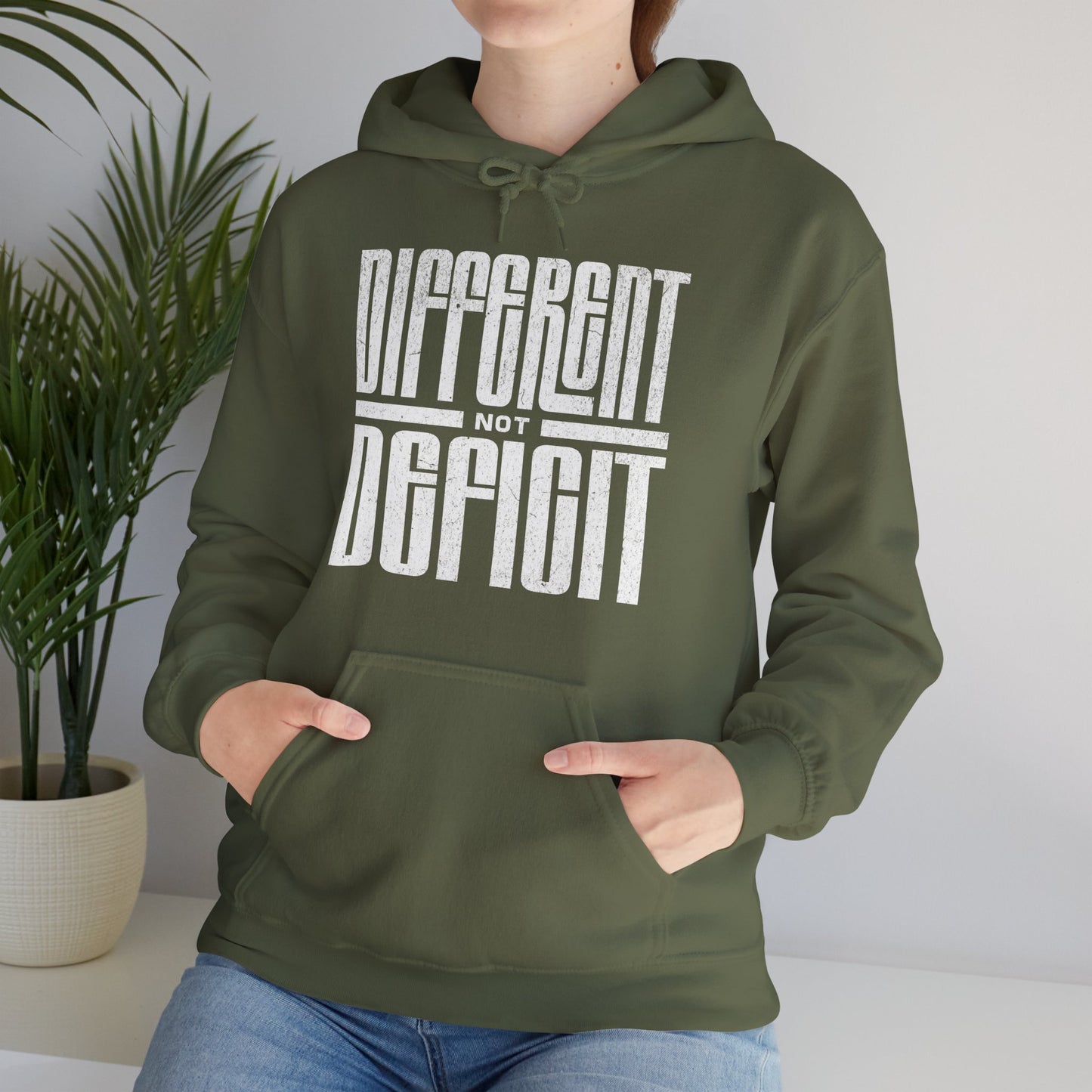 "Different Not Deficit" Unisex Hoodie | Autism & Neurodiversity Advocacy Hooded Sweatshirt