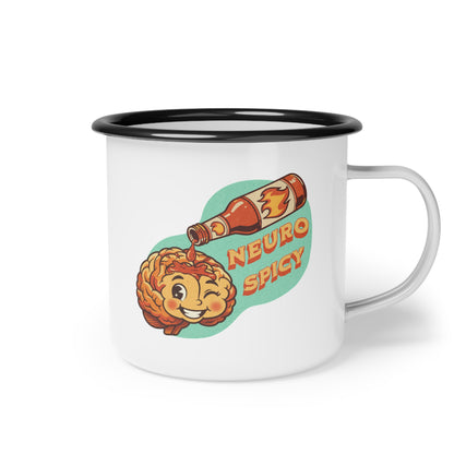 "Neurospicy" Enamel Camping Mug | Autism & Neurodiversity Coffee Cup