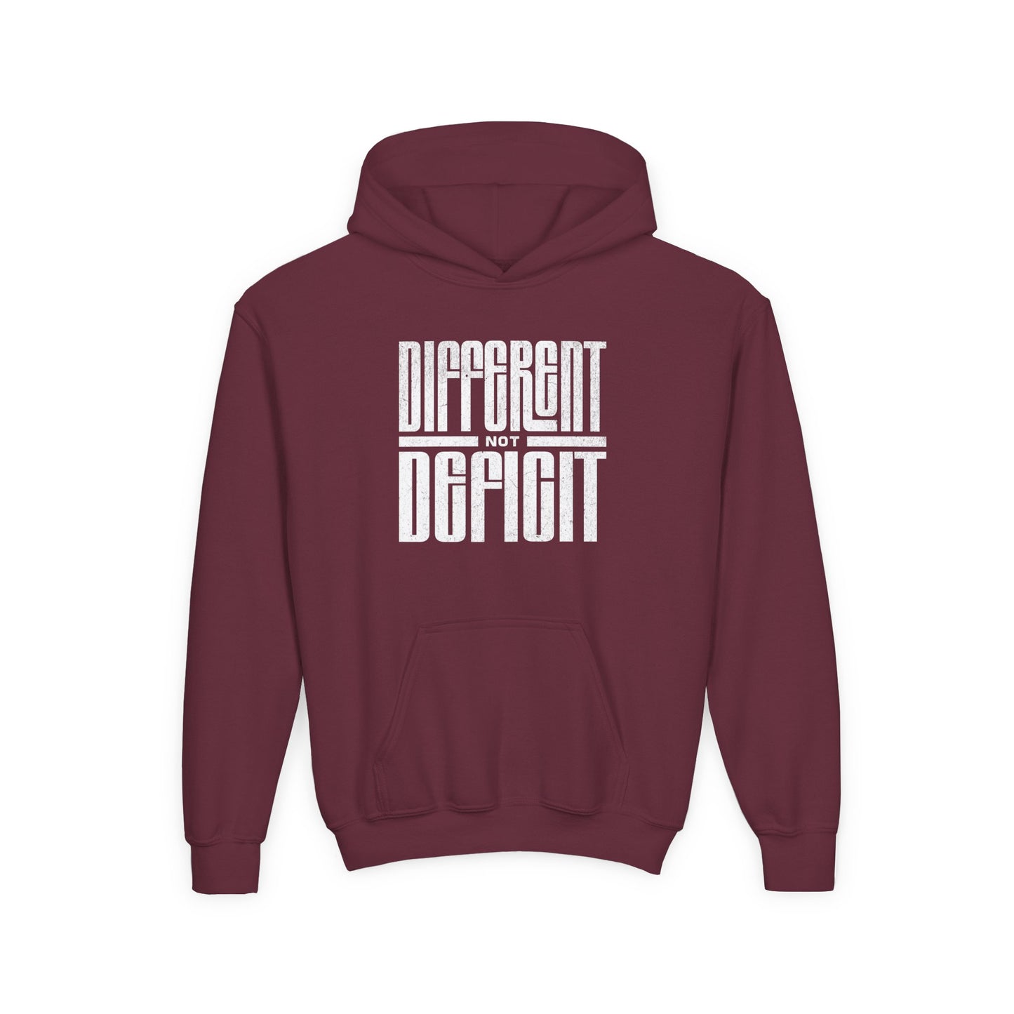 Youth "Different Not Deficit" Unisex Hoodie | Autism & Neurodiversity Advocacy Hooded Sweatshirt
