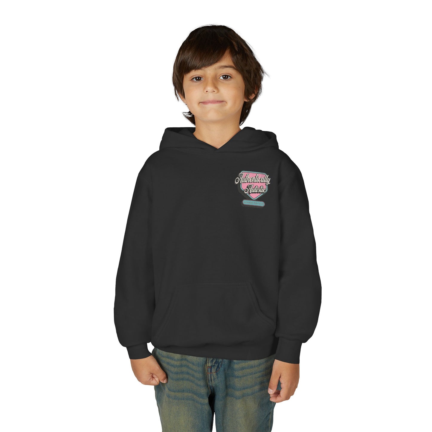 Youth "Authentically Autistic" Unisex Hoodie | Autism & Neurodiversity Advocacy Hooded Sweatshirt