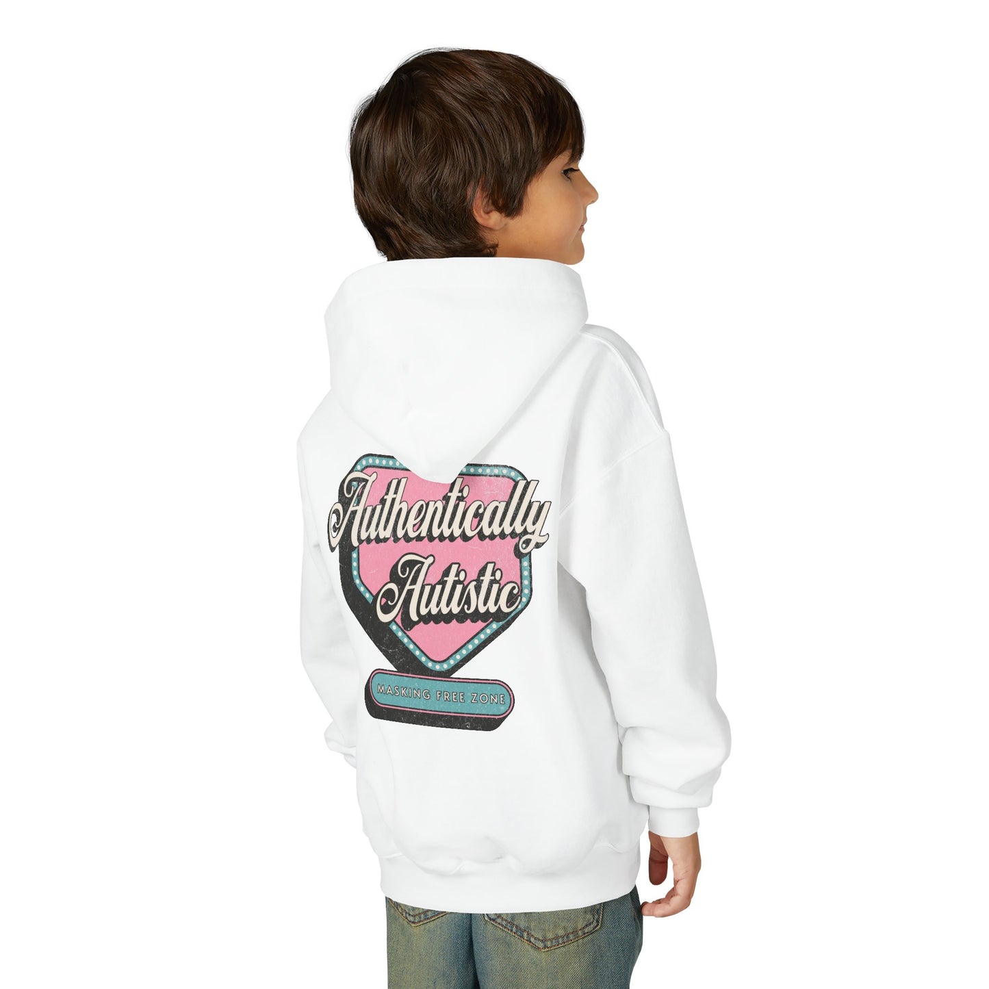 Youth "Authentically Autistic" Unisex Hoodie | Autism & Neurodiversity Advocacy Hooded Sweatshirt