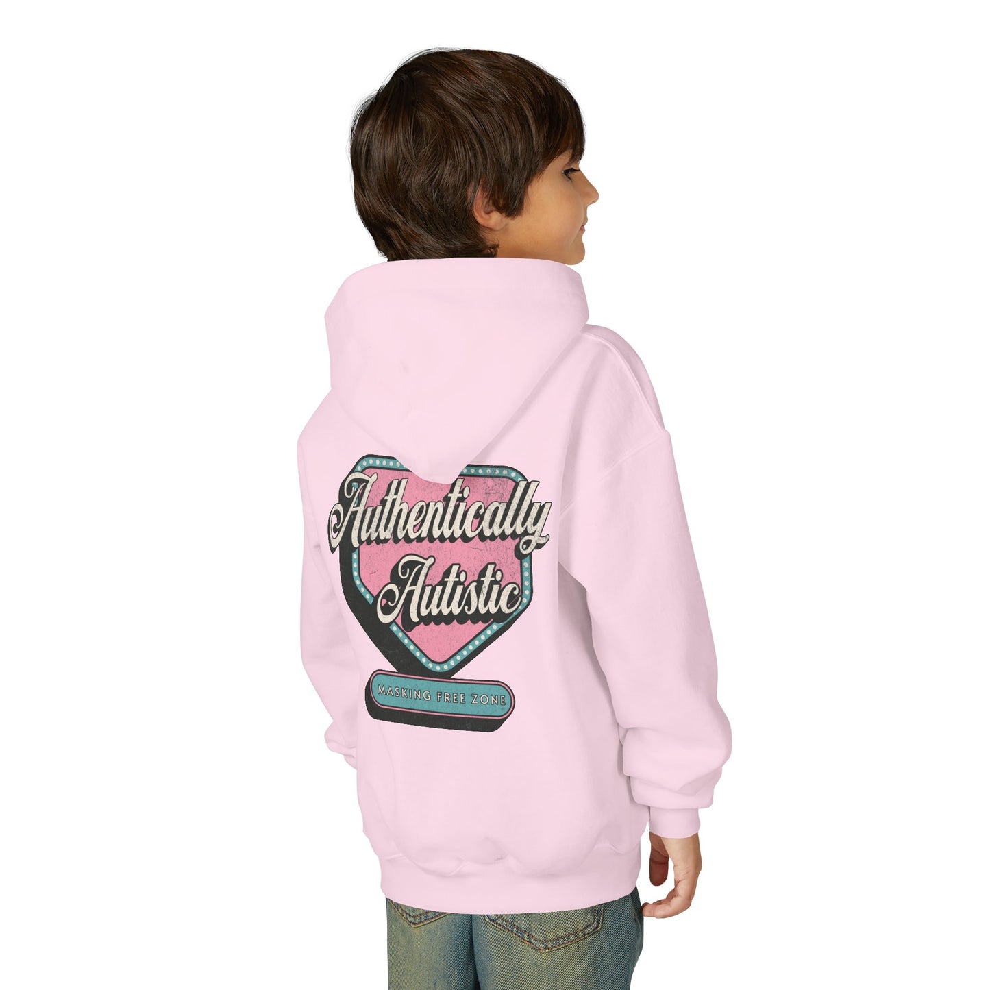 Youth "Authentically Autistic" Unisex Hoodie | Autism & Neurodiversity Advocacy Hooded Sweatshirt