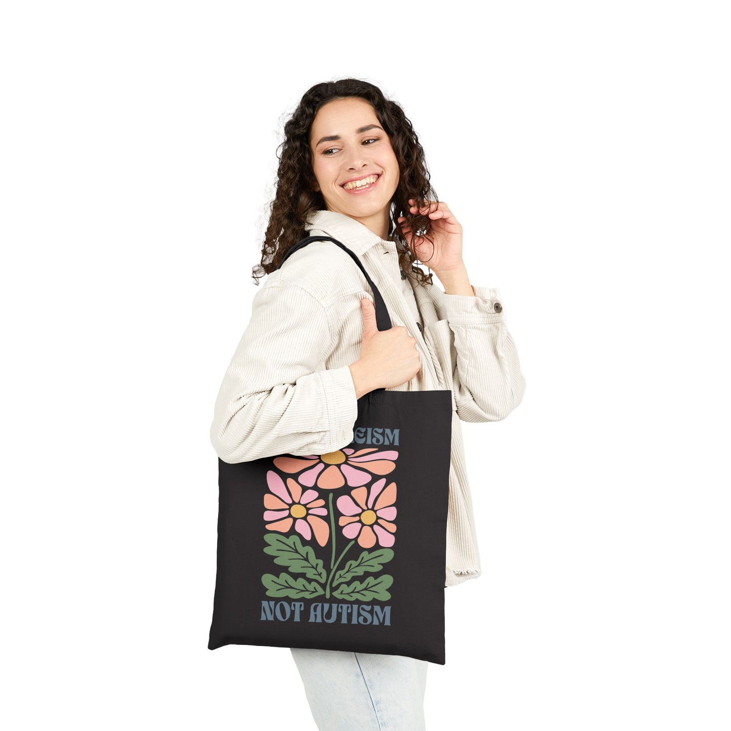 "Cure Ableism Not Autism" Tote Bag | Autism & Neurodiversity Advocacy Bag