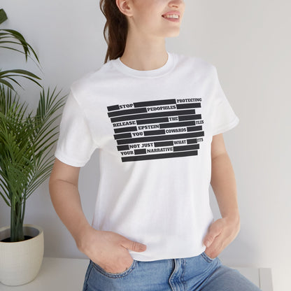 Redacted Truth Unisex Tee | Epstein Files T-Shirt | The Collective Flame Fund Collection