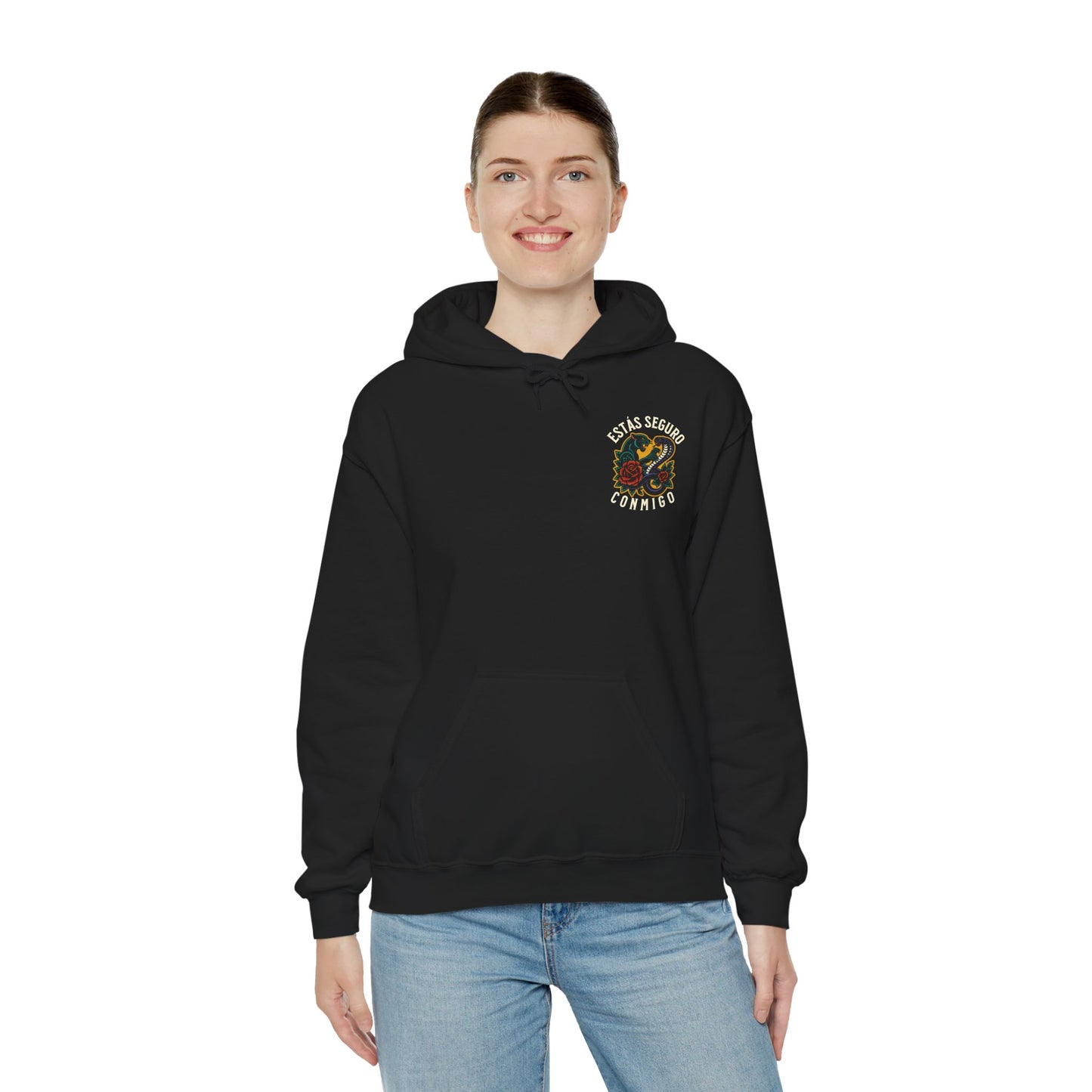You Are Safe With Me Unisex Hoodie | Estás Seguro Conmigo Hooded Sweatshirt | Immigrant Rights & Solidarity Collection