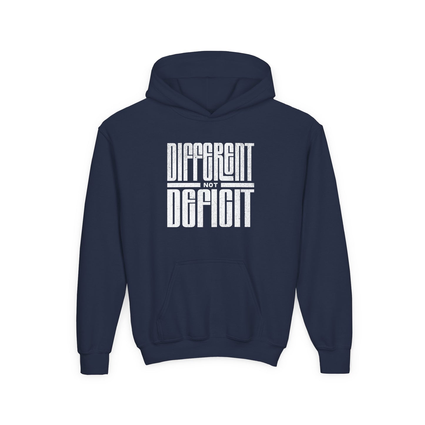 Youth "Different Not Deficit" Unisex Hoodie | Autism & Neurodiversity Advocacy Hooded Sweatshirt