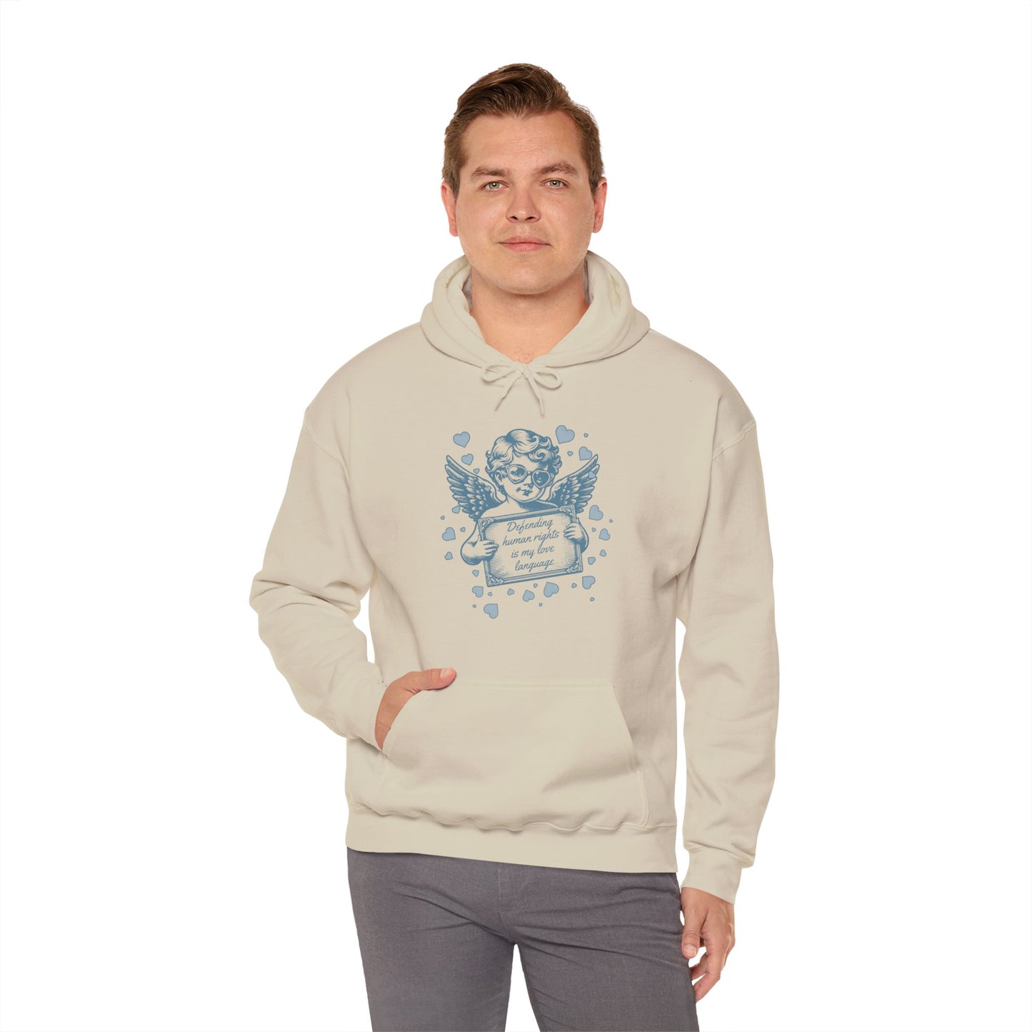 Defending Humans Rights Is My Love Language Unisex Hoodie | Valentine's Day Activism Hooded Swatshirt | The Collective Flame Fund Collection