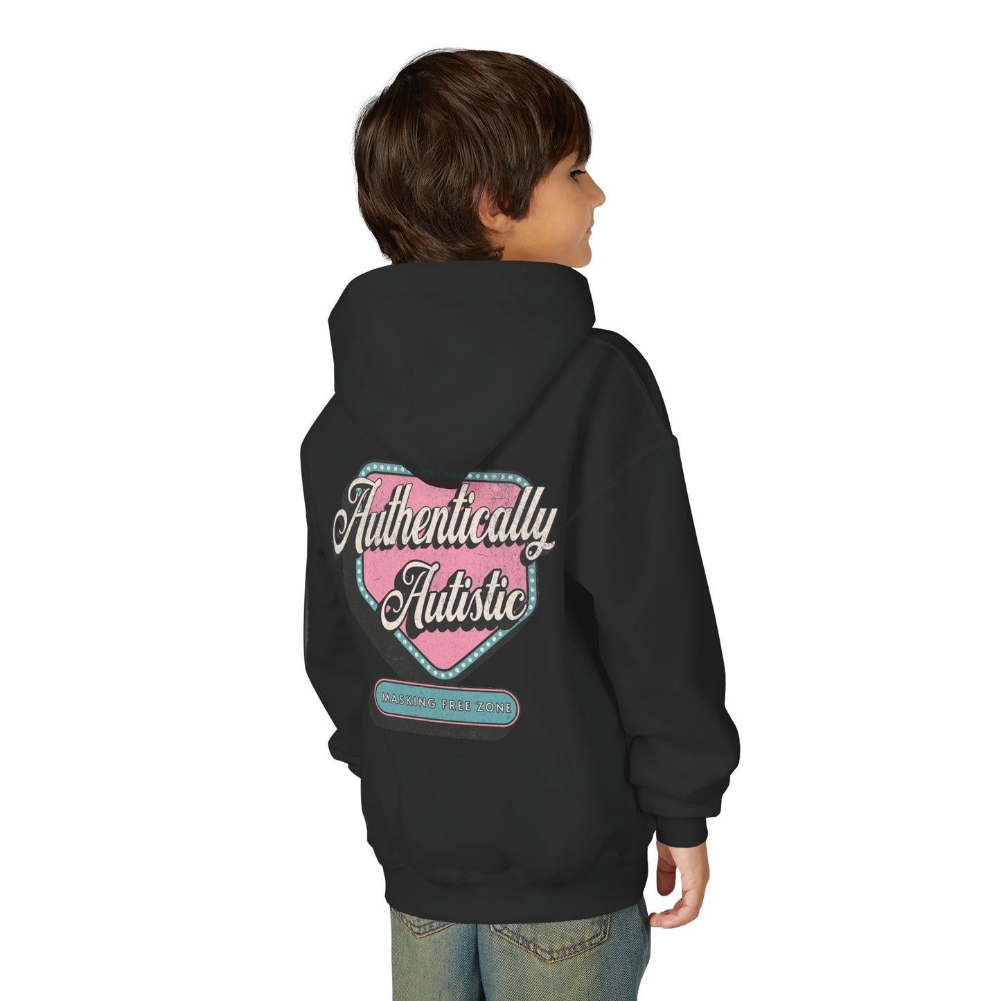 Youth "Authentically Autistic" Unisex Hoodie | Autism & Neurodiversity Advocacy Hooded Sweatshirt